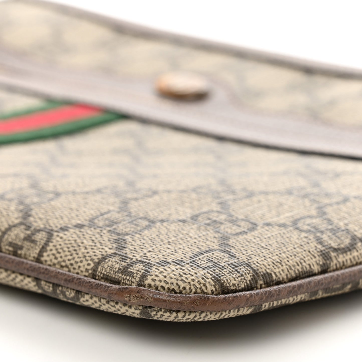 GG Supreme Monogram Large Ophidia Pouch Clutch Brown