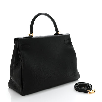 Hermes Taurillon Clemence Kelly Retourne 35 Black 2 of 10