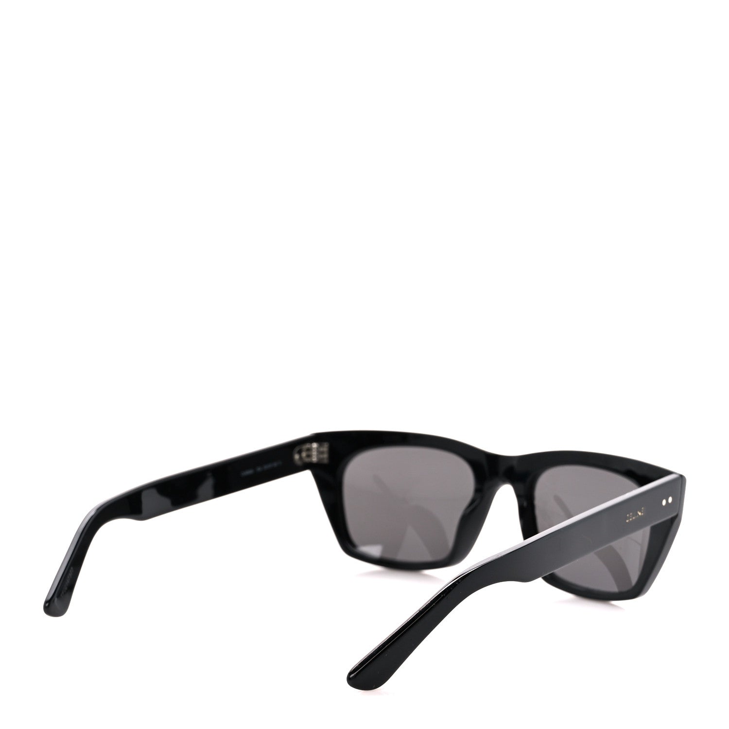 Celine Acetate Polarized Rectangular Crocodile Sunglasses CL4060IL Black 4 of 8