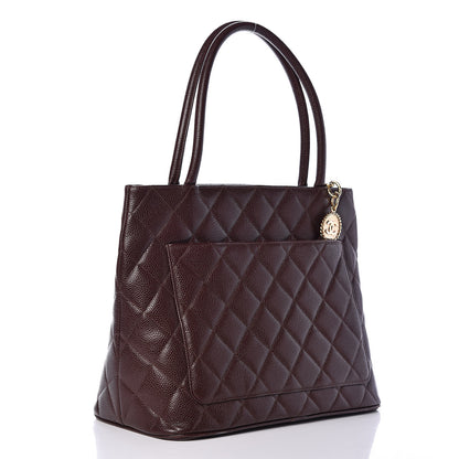 Chanel Caviar Quilted Medallion Tote Brown 3 of 13