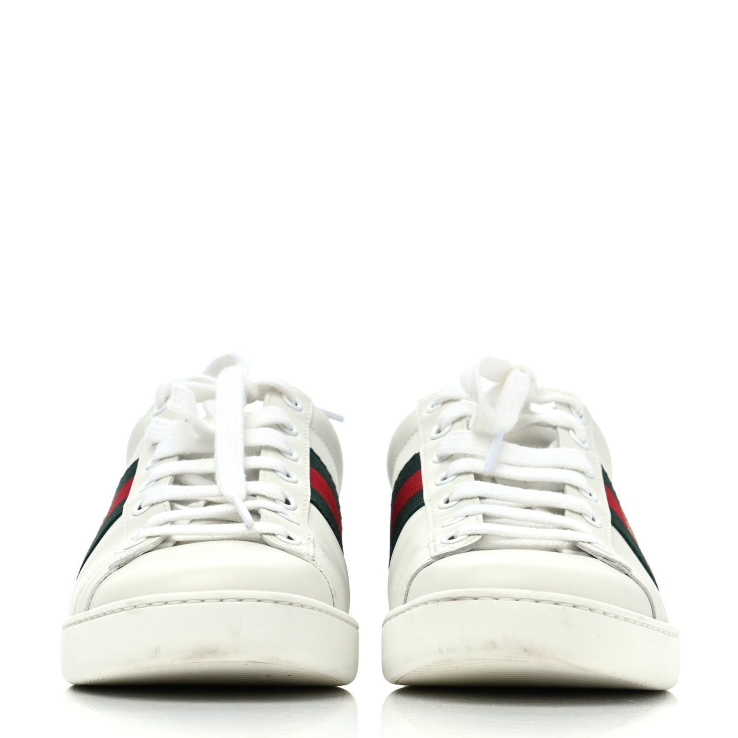 Calfskin Ayers Bee Embroidered Womens Ace Sneakers 38 White Green