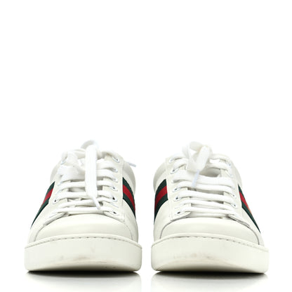Gucci Calfskin Ayers Bee Embroidered Womens Ace Sneakers 38 White Green 2 of 4