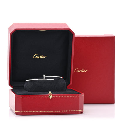 Cartier 18K White Gold Diamond Small Juste Un Clou Bracelet 19 5 of 5