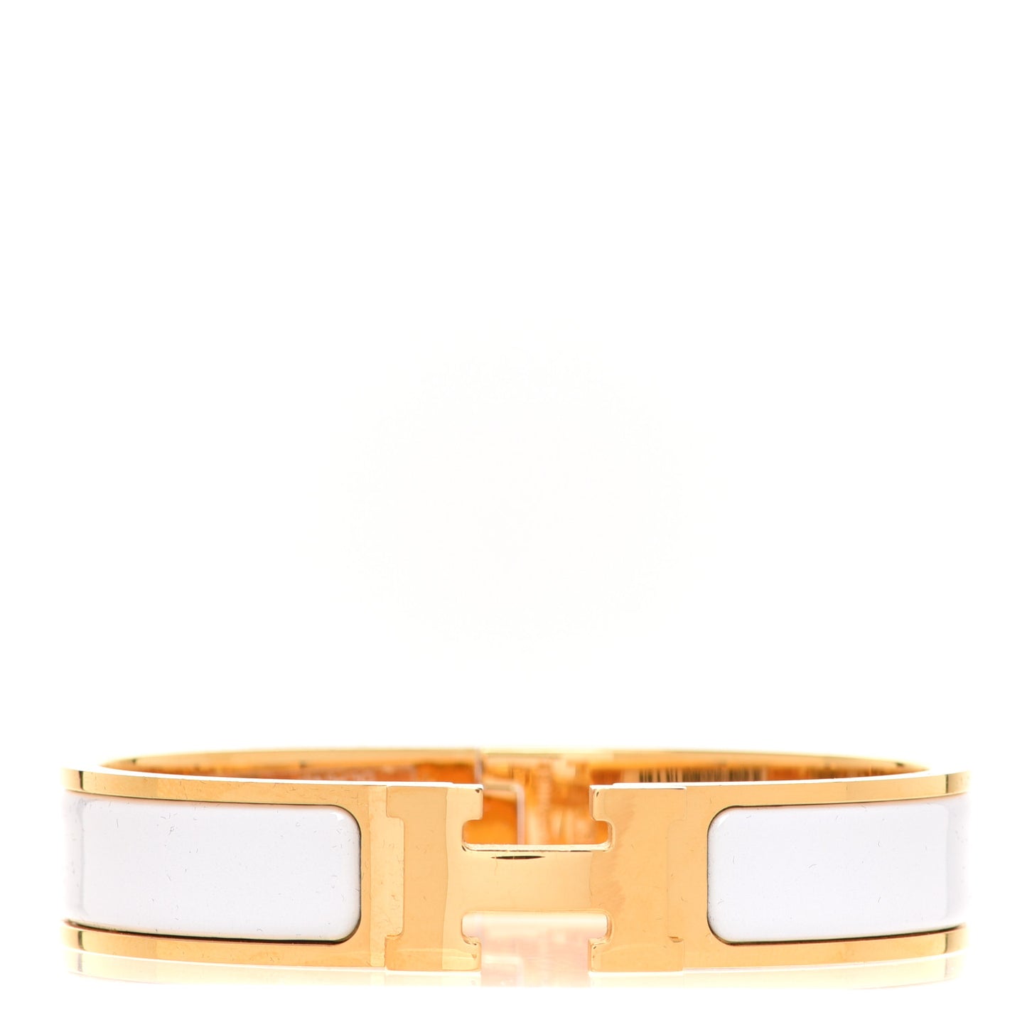 Enamel Narrow Clic Clac H Bracelet PM White
