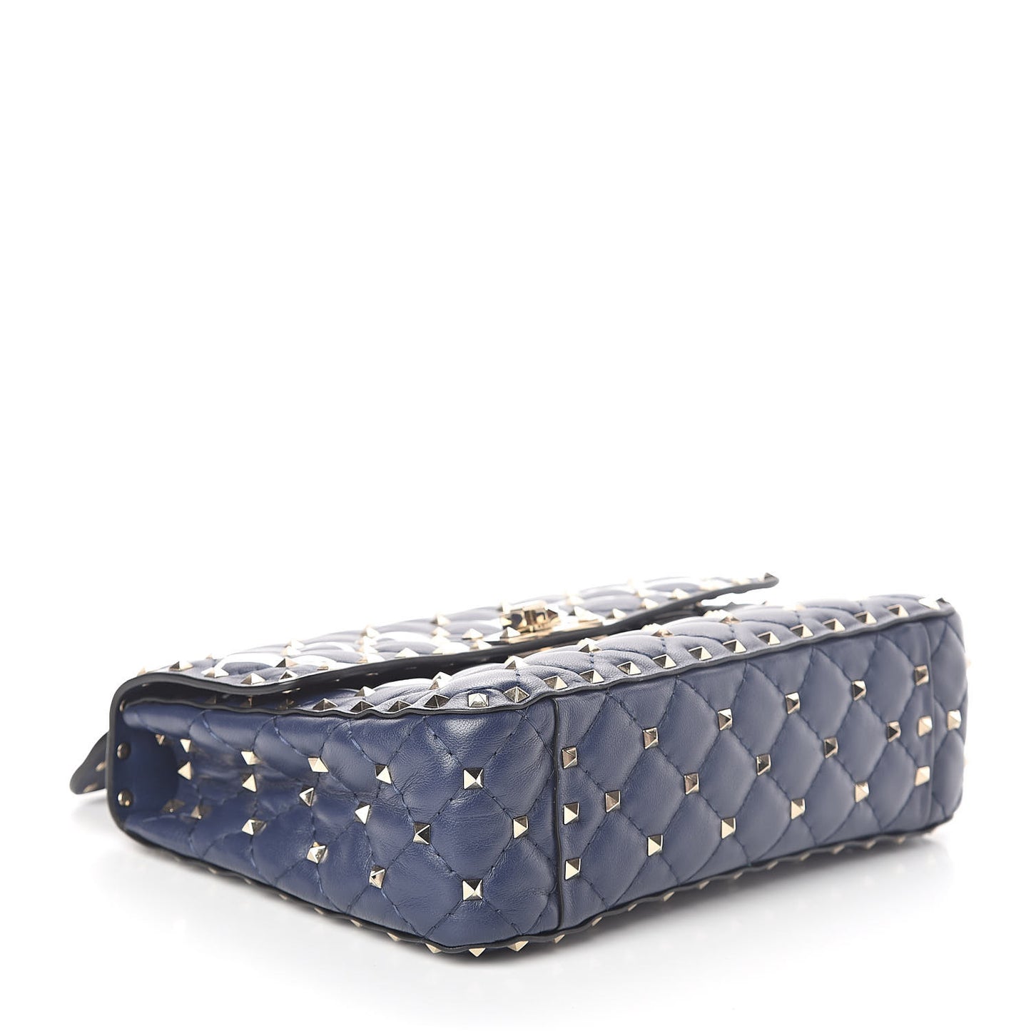 Nappa VLTN Print Medium Rockstud Spike Shoulder Bag Pure Blue White