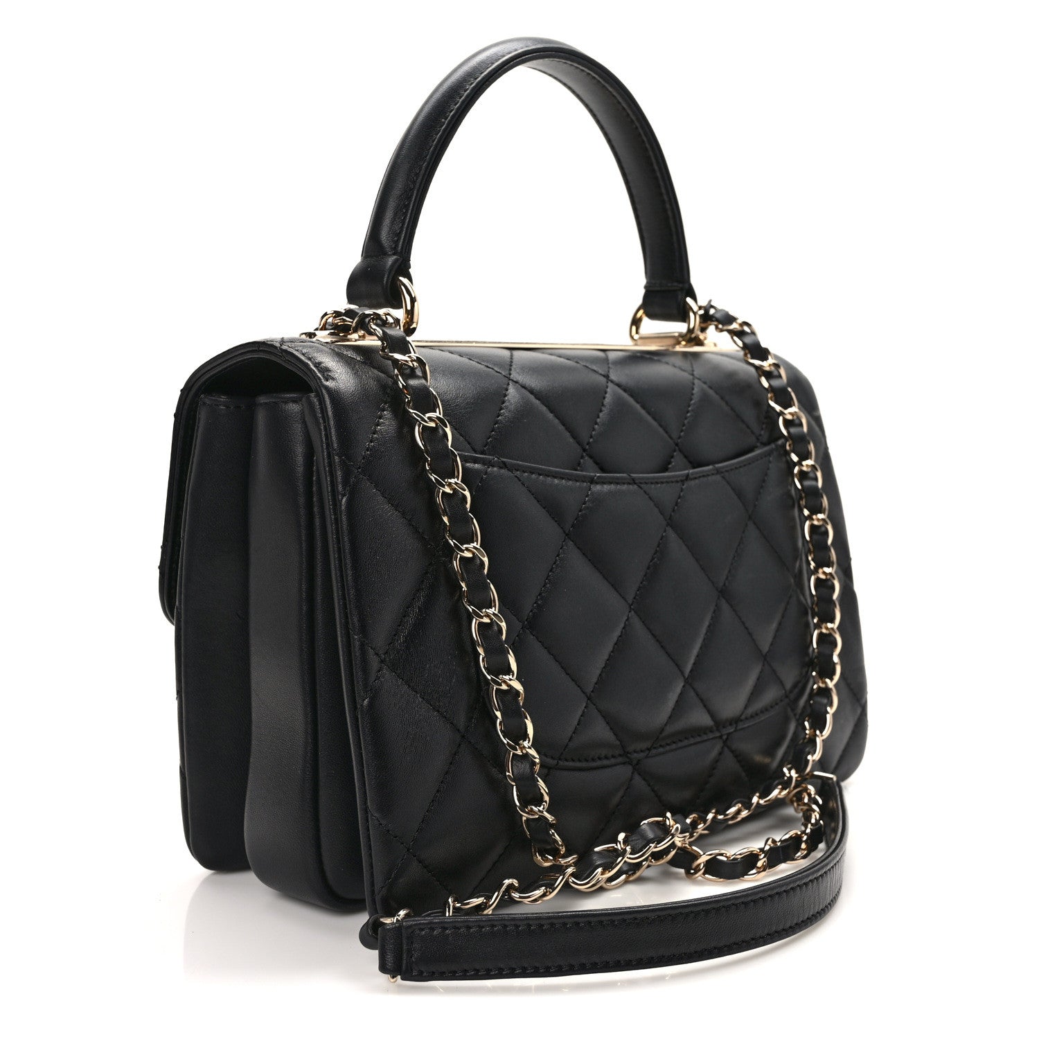 Chanel Lambskin Quilted Small Trendy CC Dual Handle Flap Bag Black 3 of 11
