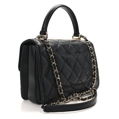 Chanel Lambskin Quilted Small Trendy CC Dual Handle Flap Bag Black 3 of 11