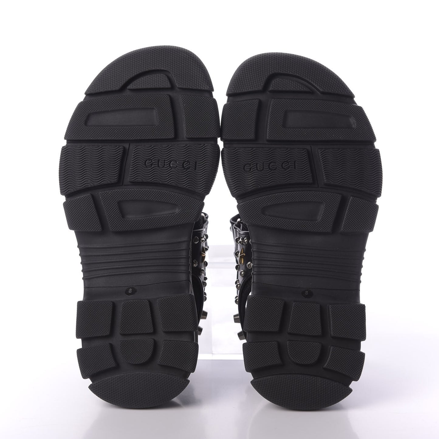 Nappa Mesh Studded Mens Aguru Sandals 8 Black