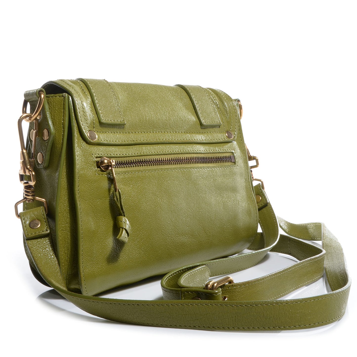 Leather PS1 Mini Pouch Messenger Bag Green