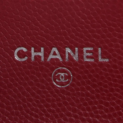 Chanel Caviar Quilted Card Holder Dark Pink 5 of 7