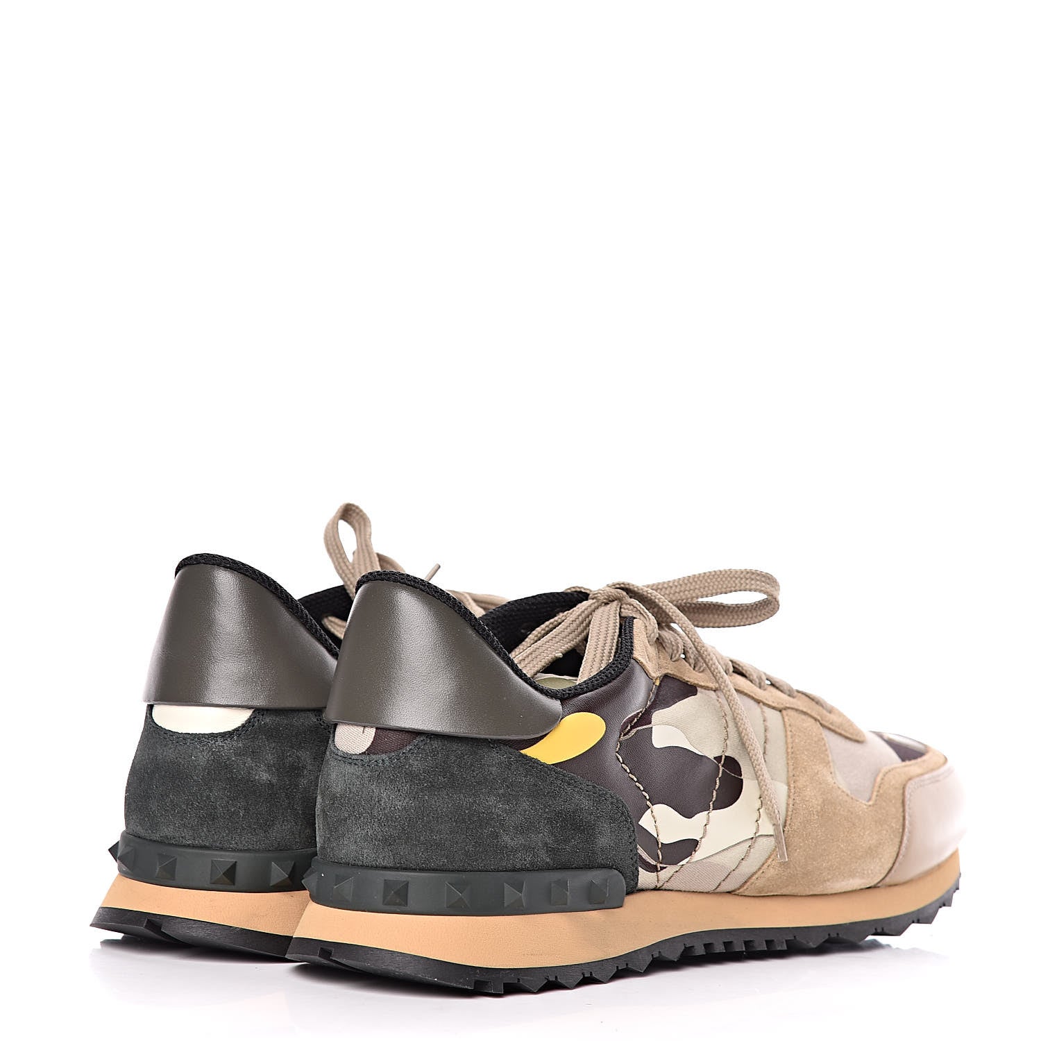 Valentino Garavani Nappa Suede Camouflage Mens Rockrunner Sneakers 45 Multicolor 4 of 7