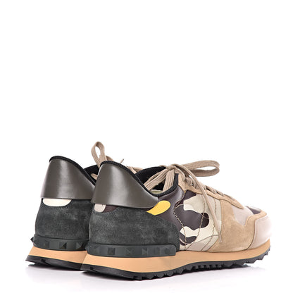 Valentino Garavani Nappa Suede Camouflage Mens Rockrunner Sneakers 45 Multicolor 4 of 7