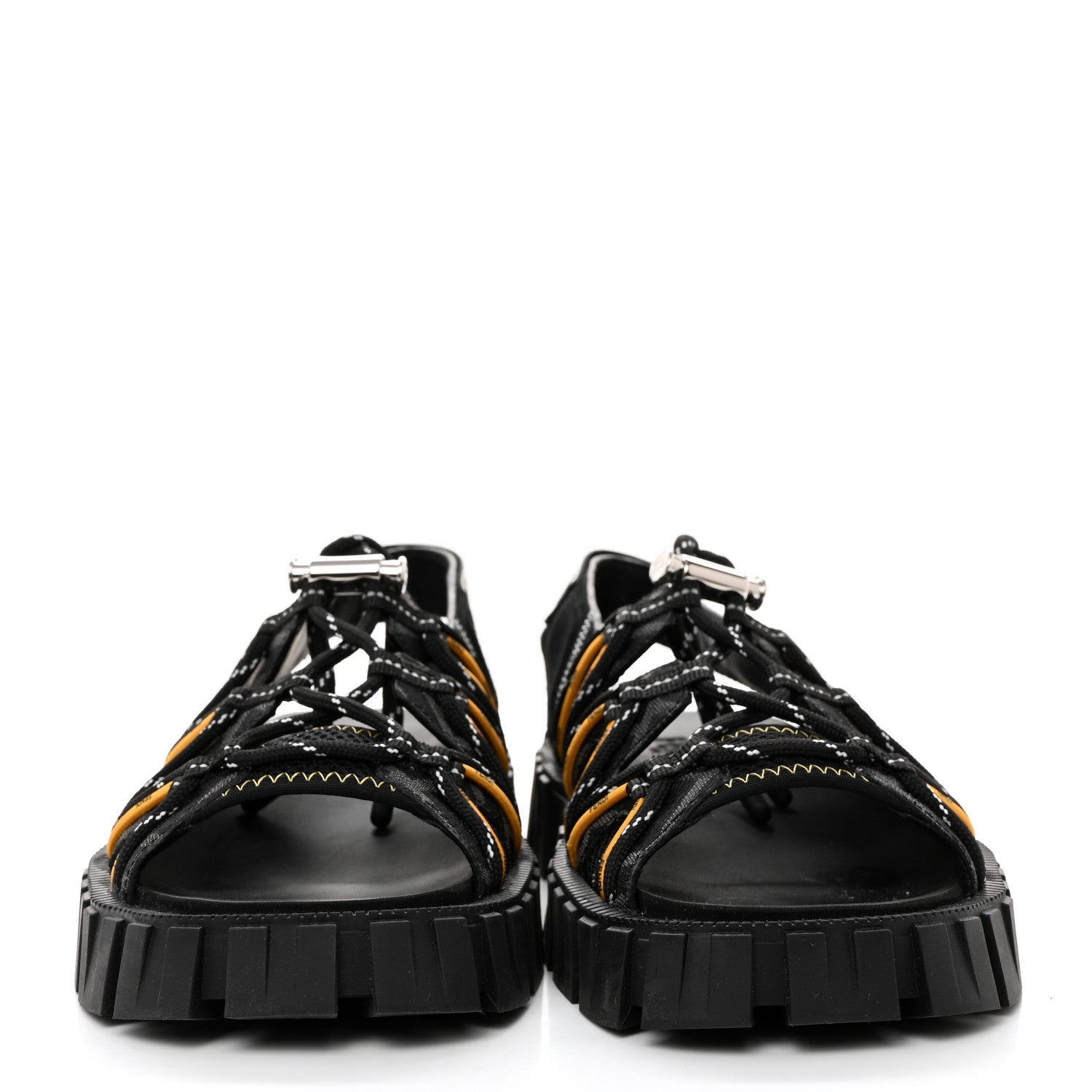 Fendi Technical Fabric Jacquard Mesh FF Mens Fendi Force Slingback Sandals 6 Black Grigio 2 of 8