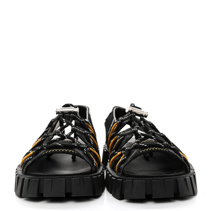 Fendi Technical Fabric Jacquard Mesh FF Mens Fendi Force Slingback Sandals 6 Black Grigio 2 of 8