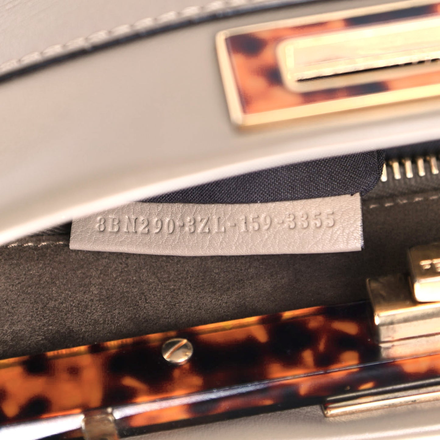 Vitello Seta Plexiglass Tortoise Medium Peekaboo Iconic Satchel Tortora