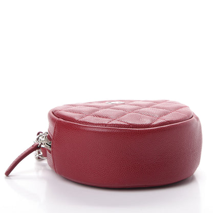Chanel Caviar Quilted Round Clutch With Chain Dark Red 3 of 10