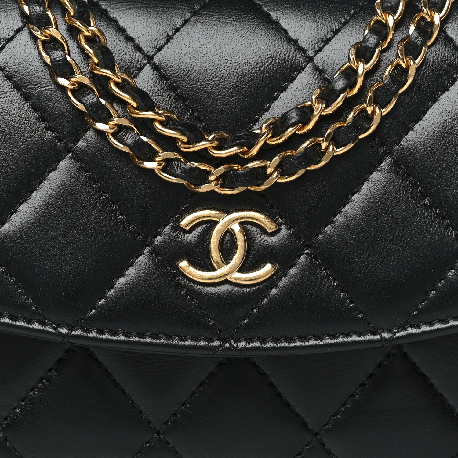 Chanel Lambskin Quilted Phone Holder Flap Black 8 of 10
