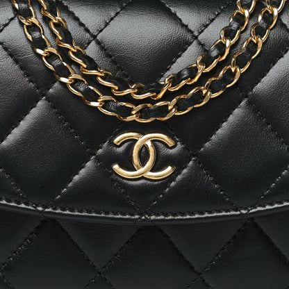 Chanel Lambskin Quilted Phone Holder Flap Black 8 of 10