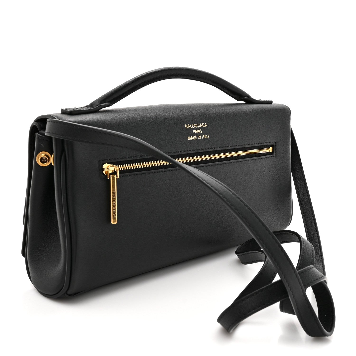 Balenciaga Smooth Calfskin Small Bel Air Clutch On Strap Black 3 of 11