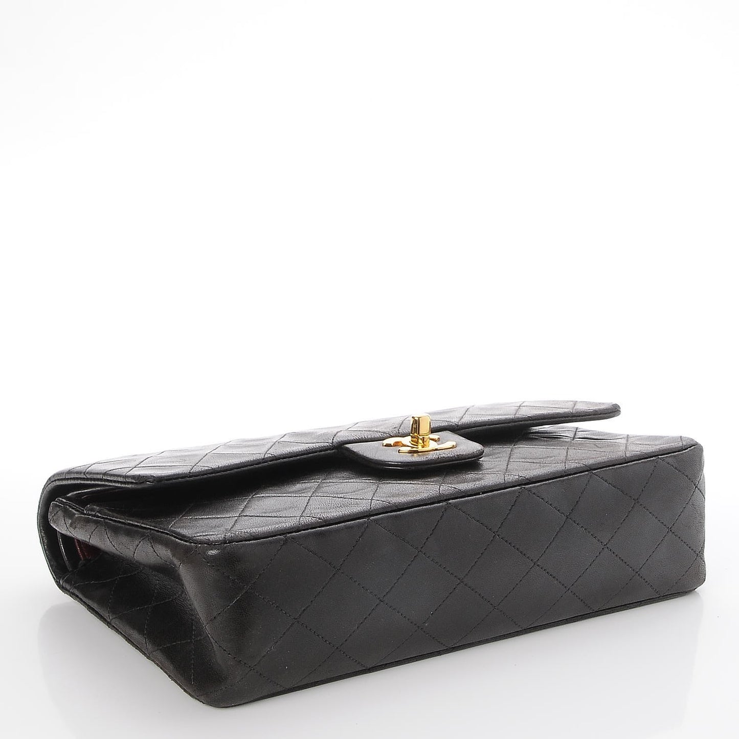 Lambskin Quilted Double Flap Black