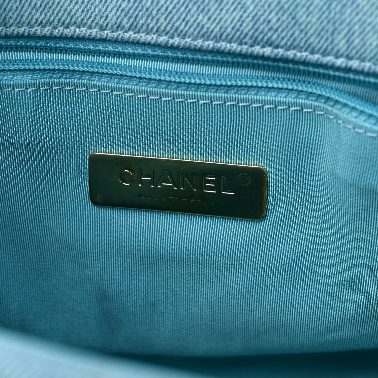 Chanel Denim Quilted Medium Chanel 19 Flap Neon Blue 6 of 13