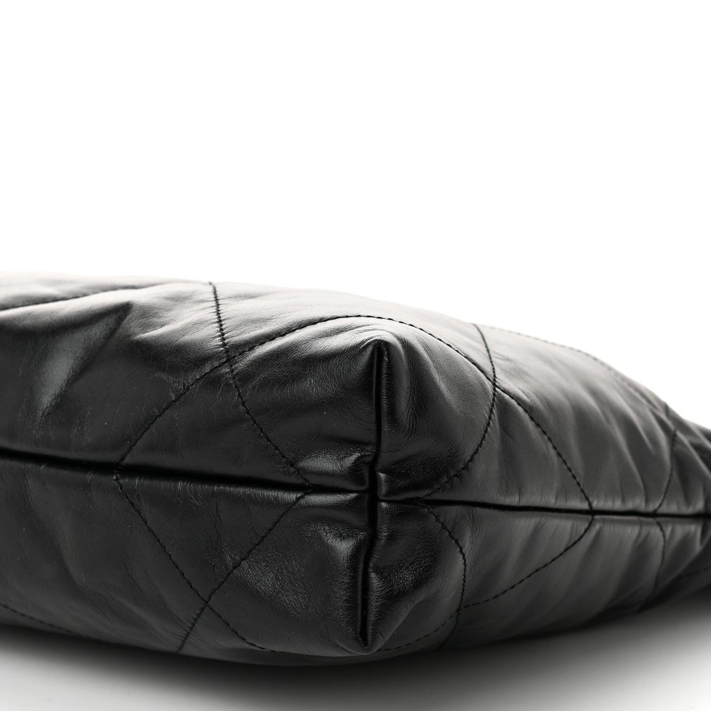 Shiny Calfskin Quilted Small Chanel 22 Black