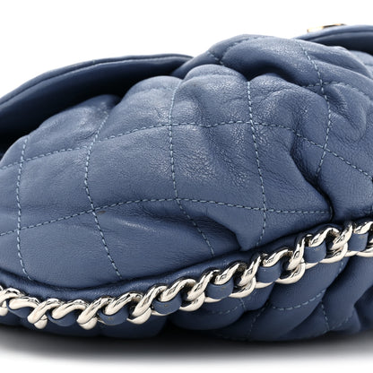 Chanel Washed Lambskin Quilted Medium Chain Around Messenger Blue 9 of 19