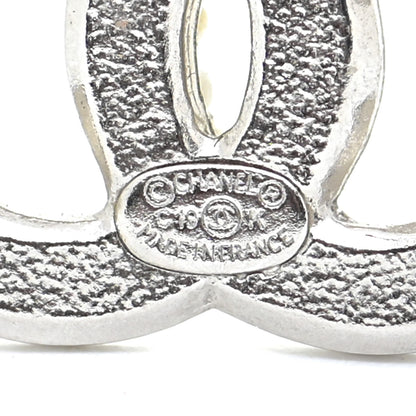 Chanel Pearl Crystal CC Snow Palace Earrings Silver 4 of 5