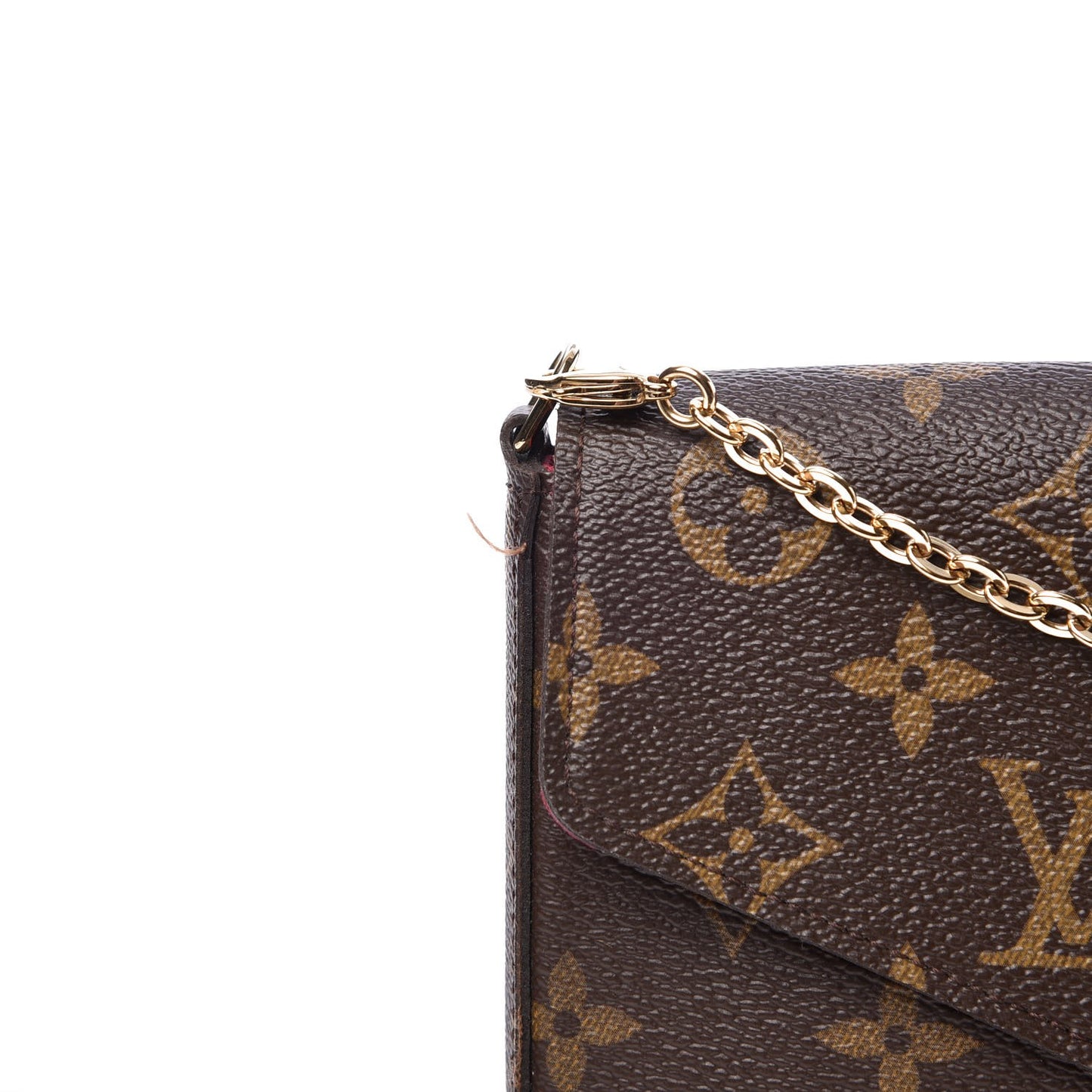 Monogram Pochette Felicie Chain Wallet Fuchsia