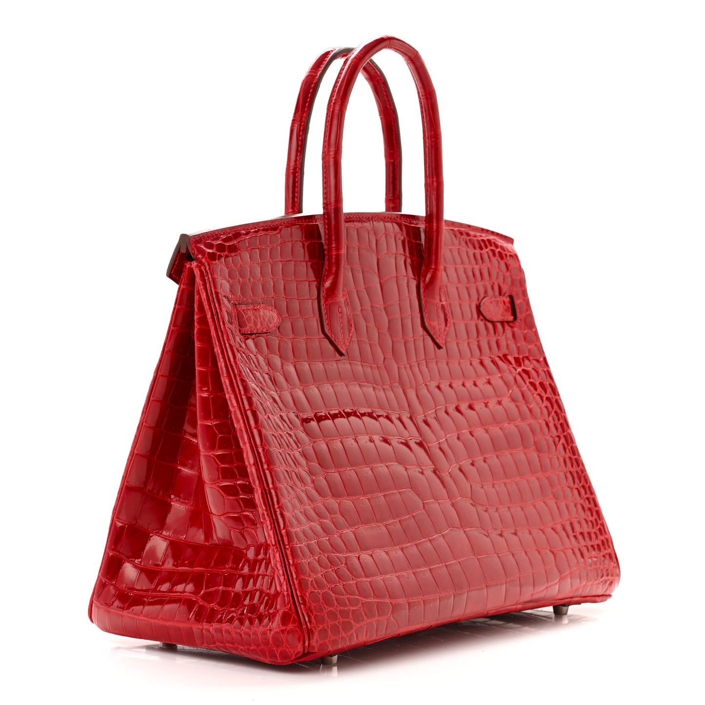 Shiny Porosus Crocodile Birkin 35 Rouge Vif
