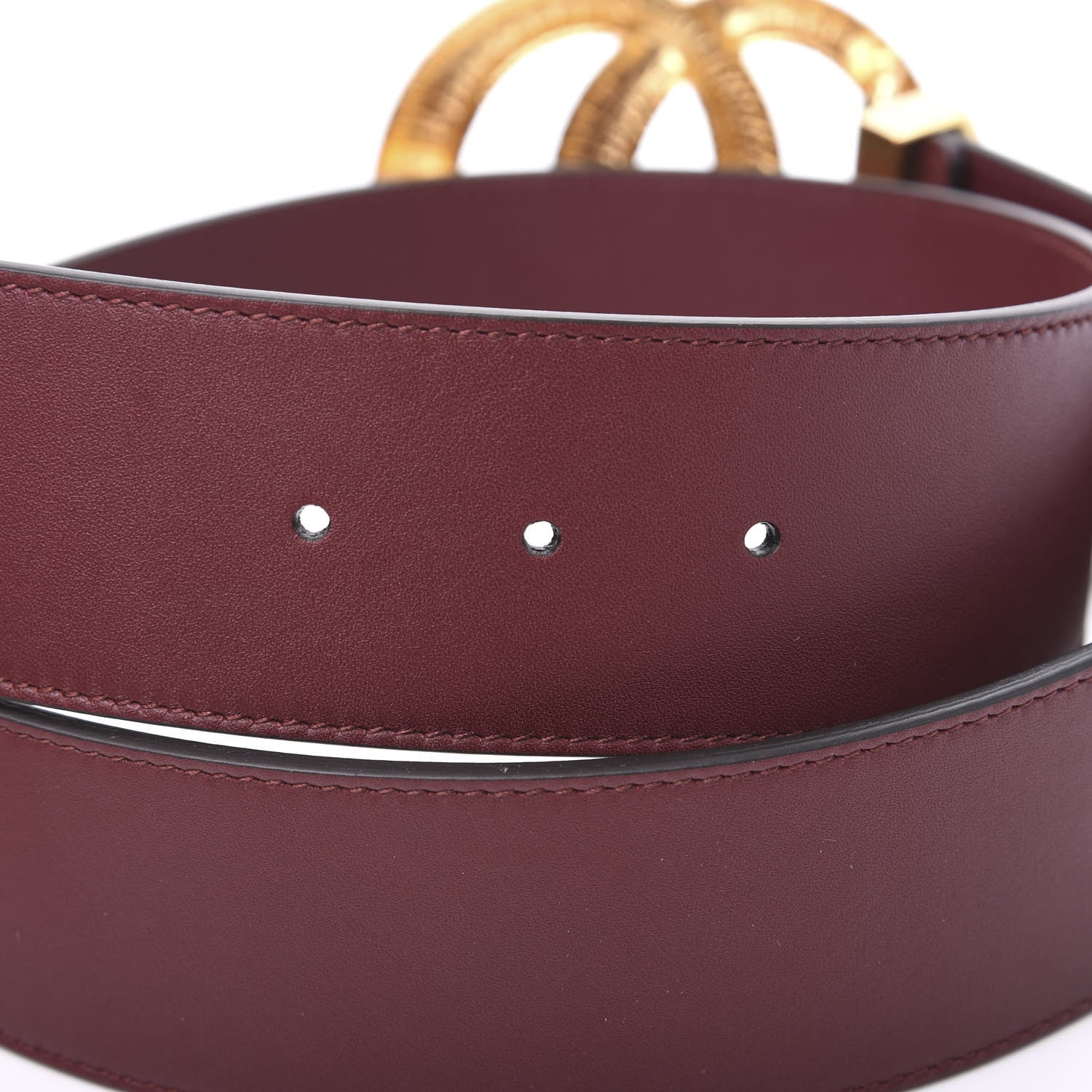 Gucci Calfskin Lizard Double G 50mm Belt 85 34 Vintage Bordeaux 4 of 4