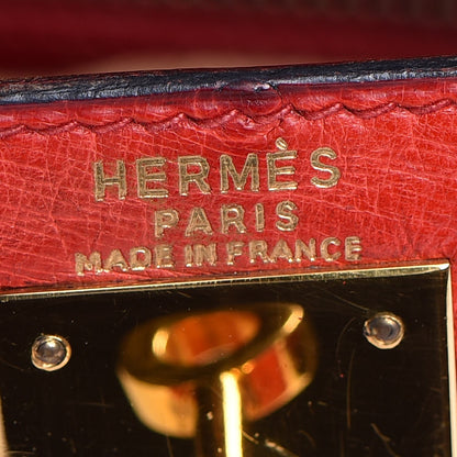 Hermes Ostrich Kelly Sellier 28 Rouge Vif 26 of 36