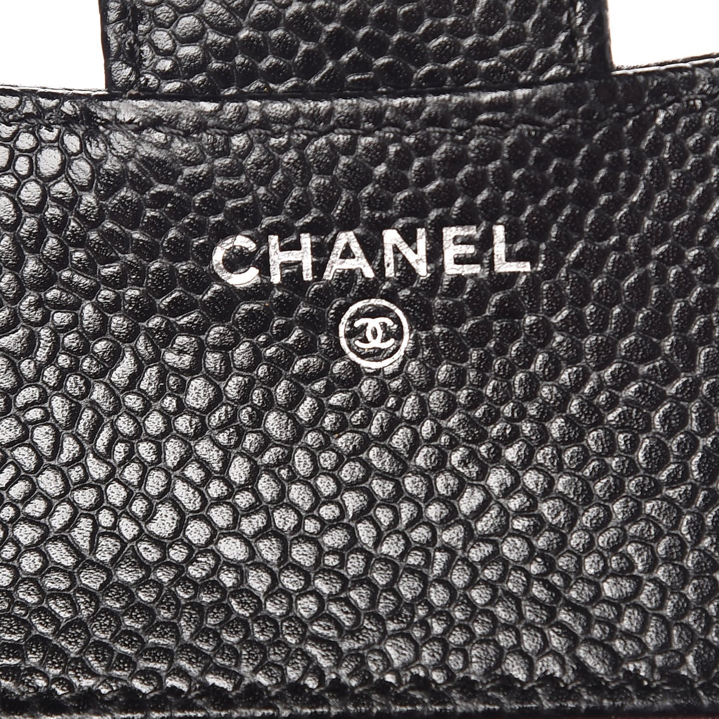 Caviar Quilted Compact Flap Wallet Black