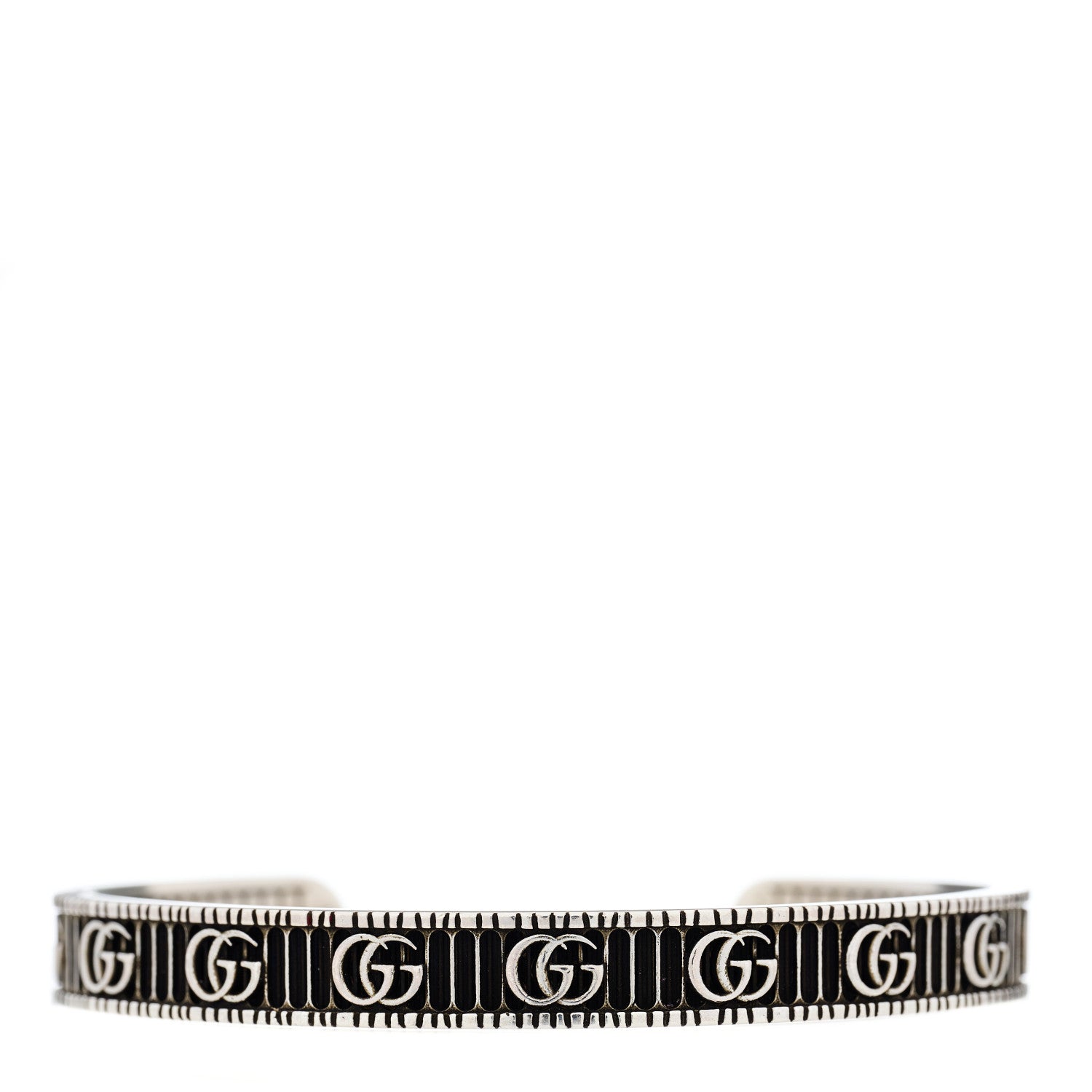 Gucci Sterling Silver Double G Marmont Cuff Bracelet 1 of 5