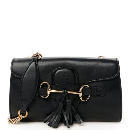 Gucci Smooth Calfskin Small Emily Chain Shoulder Bag Black 1 of 11