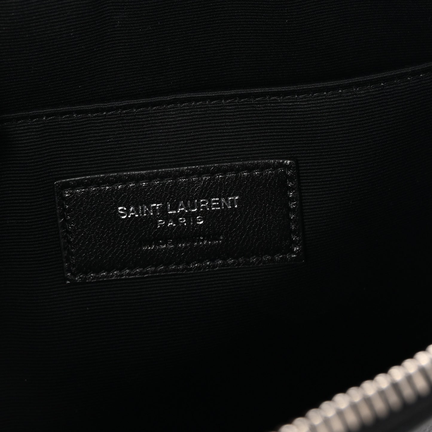 Linen Canvas Rive Gauche Zipped Pouch Black