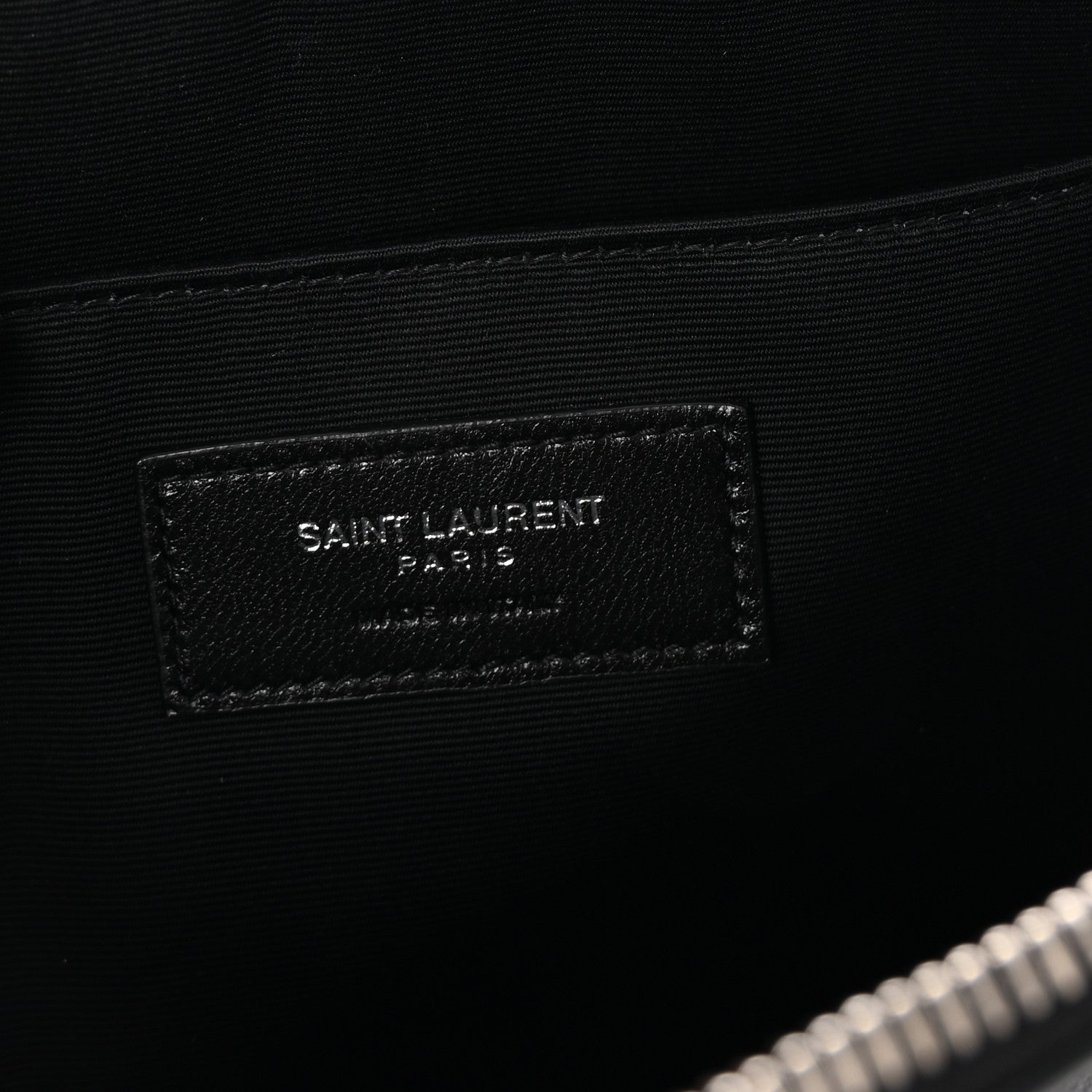 Saint Laurent Linen Canvas Rive Gauche Zipped Pouch Black 6 of 7