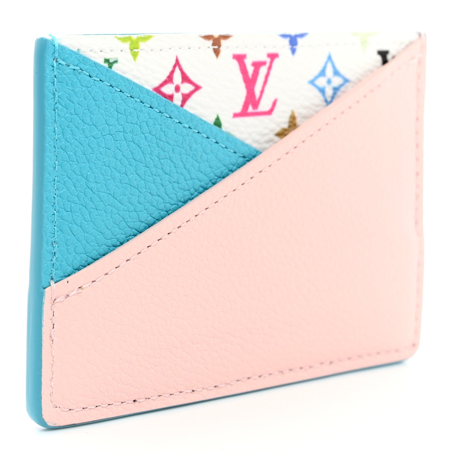 LV X TM Monogram Multicolor Criss-Cross Card Holder Kabira Blue Rose