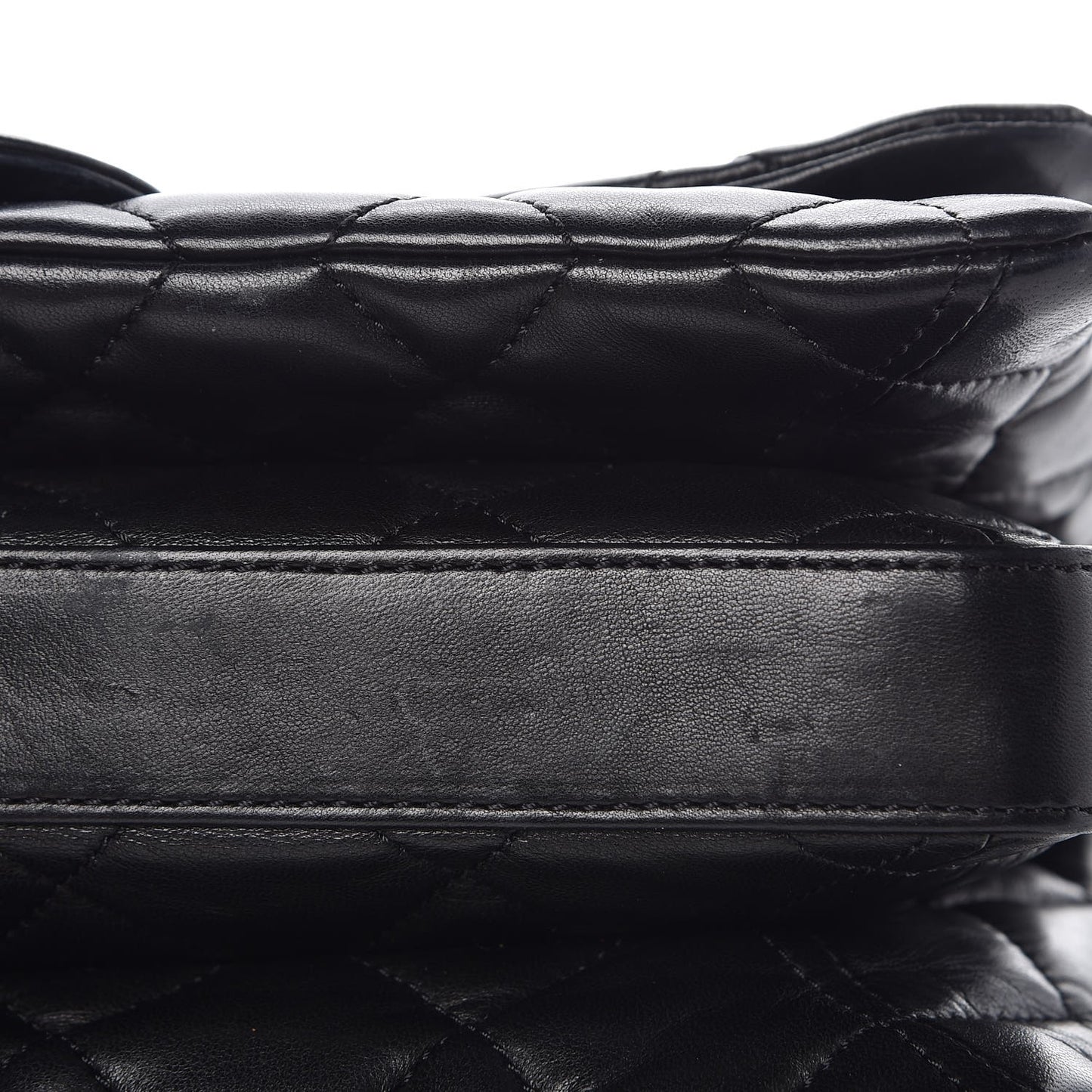 Lambskin Quilted 3 Accordion Flap Bag Black