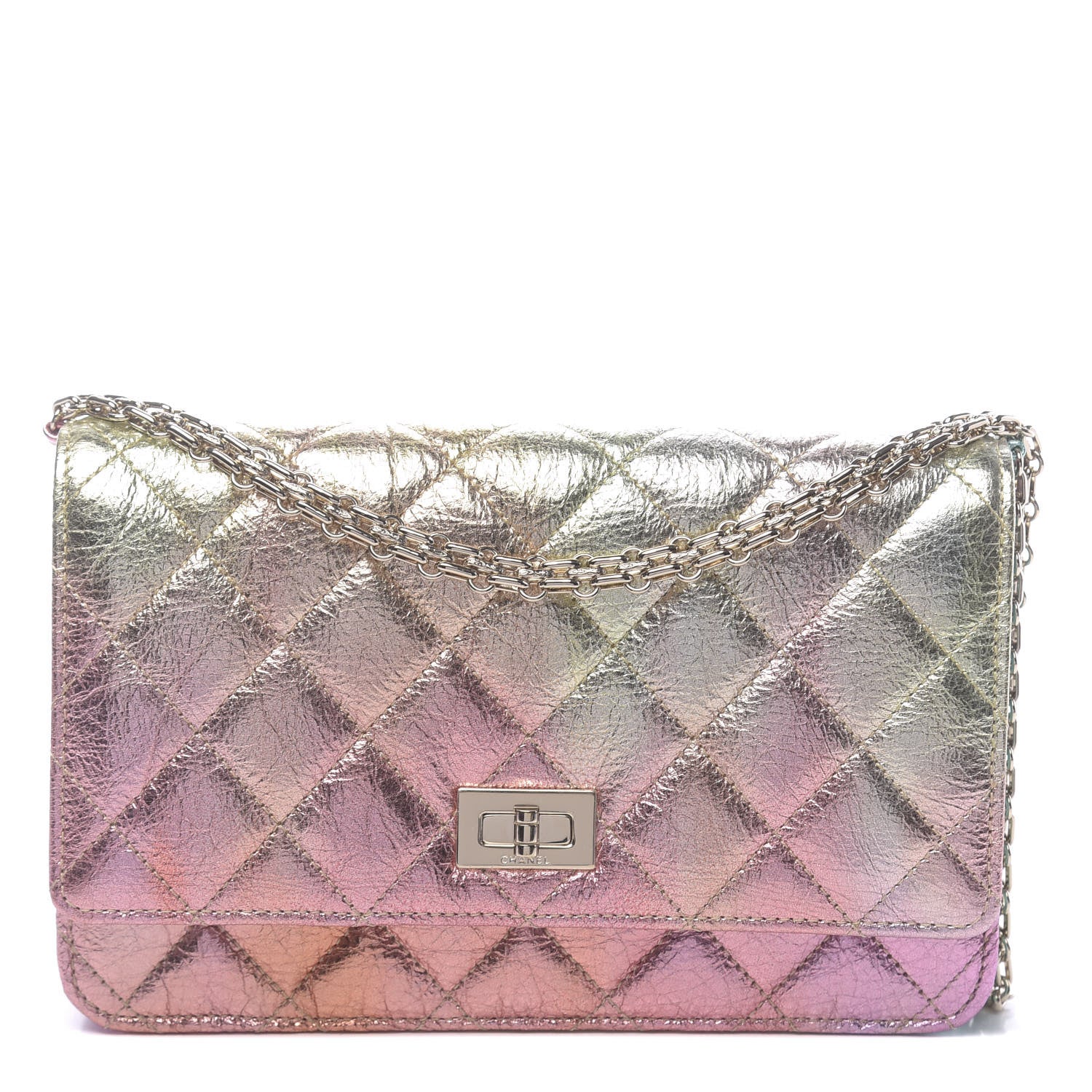 Chanel Metallic Goatskin Quilted 2.55 Reissue Wallet on Chain WOC Multicolor 1 of 13