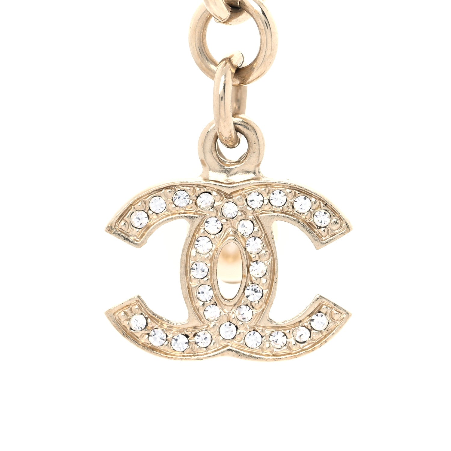 Chanel Graduated Pearl Crystal CC Bracelet Gold 4 of 6