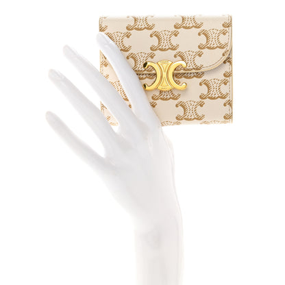 Celine Triomphe Canvas Small Triomphe Wallet White 2 of 15