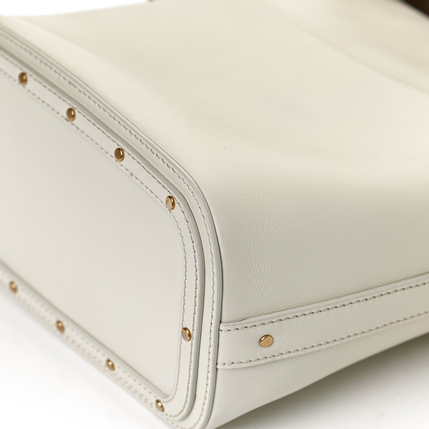 Smooth Calfskin Small Roy Bucket Bag Natural White