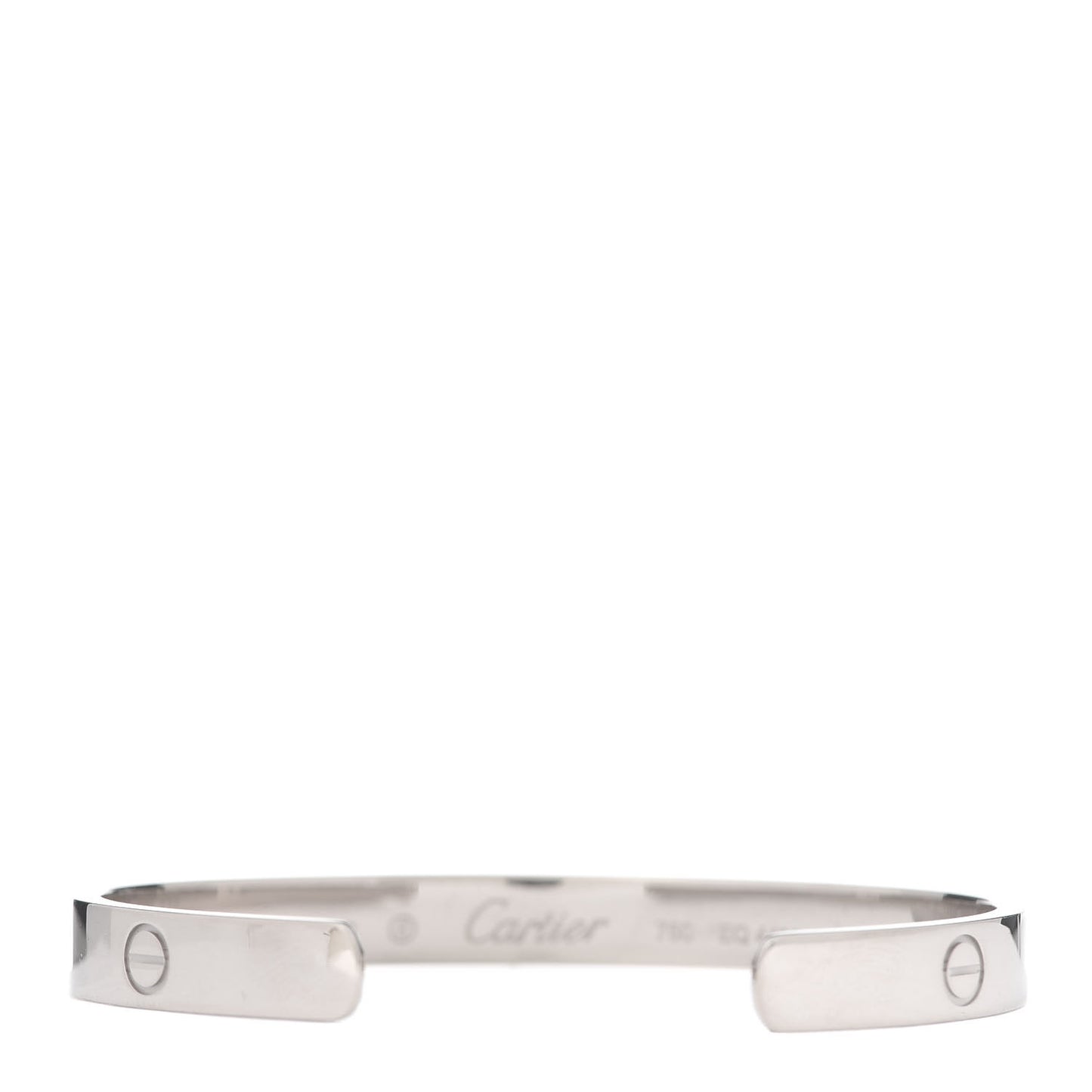 18K White Gold LOVE Cuff Bracelet 17