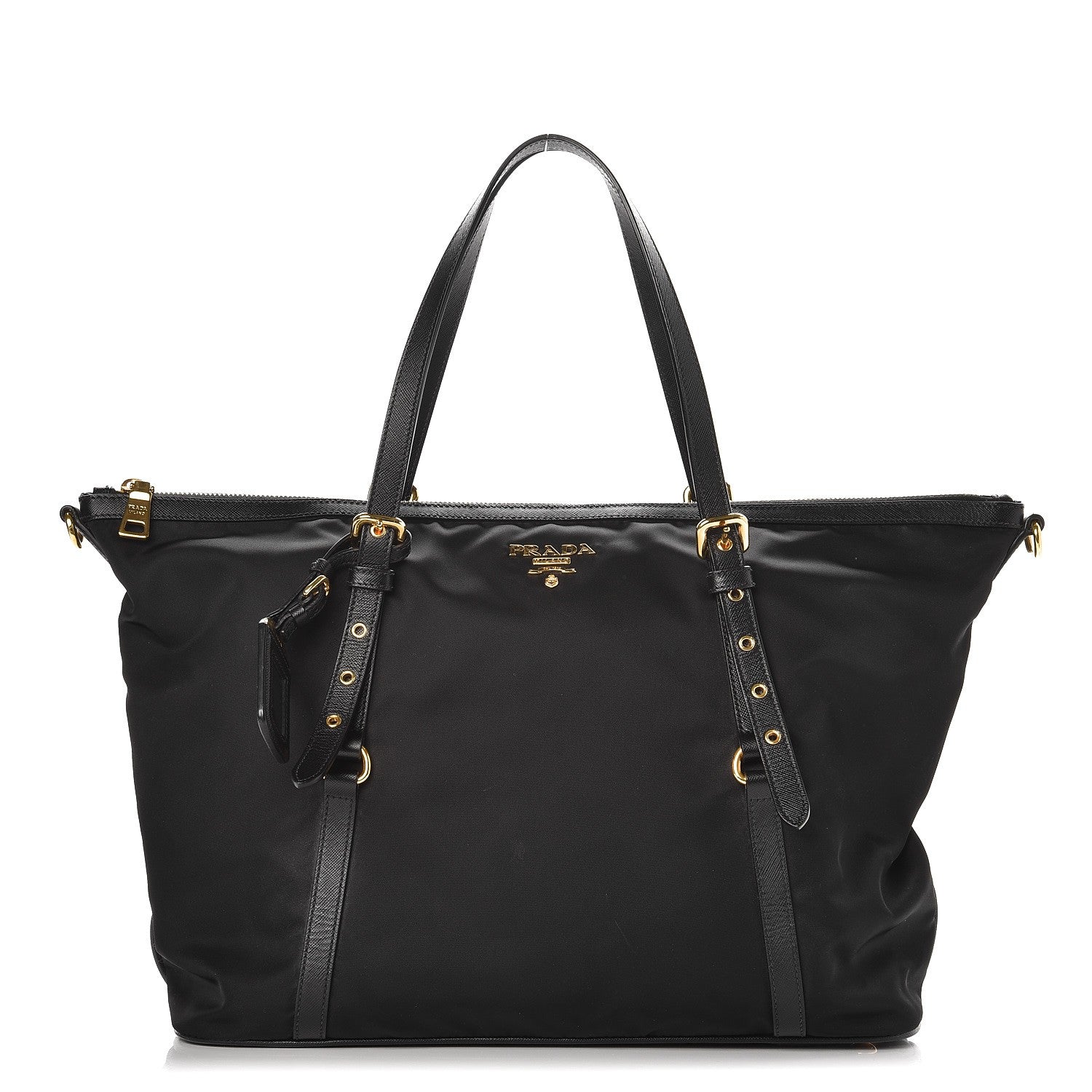 Prada Tessuto Nylon Saffiano Tote Nero Black 1 of 7