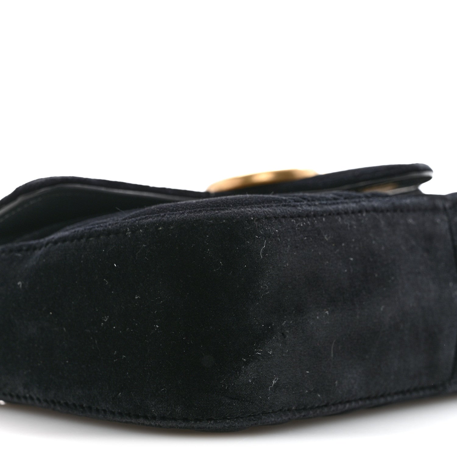 Gucci Velvet Matelasse Mini GG Marmont Shoulder Bag Black 9 of 13