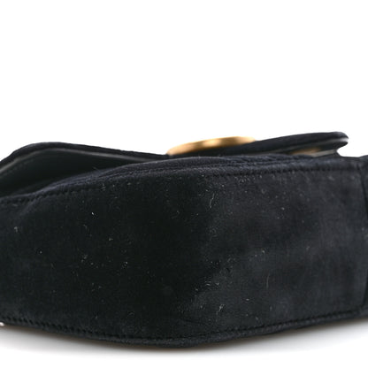 Gucci Velvet Matelasse Mini GG Marmont Shoulder Bag Black 9 of 13