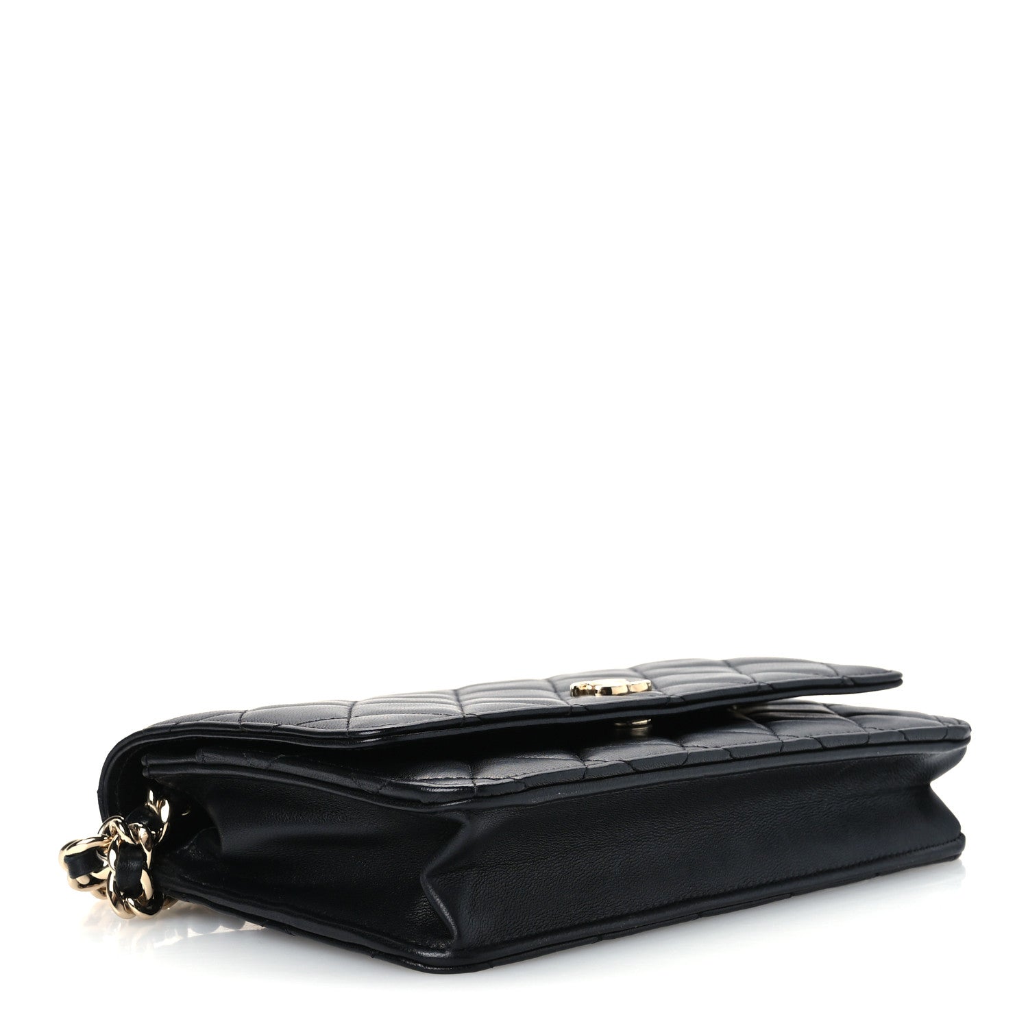 Chanel Lambskin Quilted Coco Charms Wallet On Chain Black 4 of 12