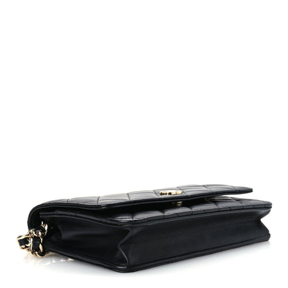 Chanel Lambskin Quilted Coco Charms Wallet On Chain Black 4 of 12
