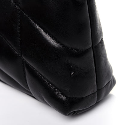 Saint Laurent Lambskin Monogram Loulou Puffer Pouch Clutch Black 15 of 17